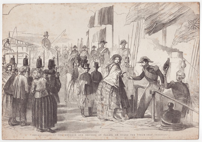 Embarkation of the Emperor and Empress at Calais, on board the Steam-ship 'Pelican'